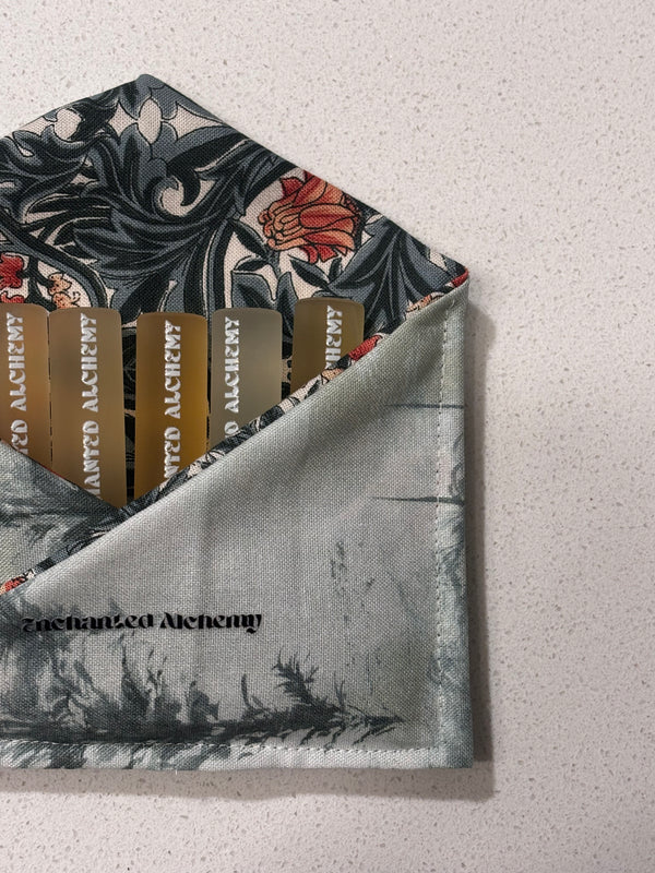Perfume Discovery Set handmade packaging with floral okeo-tex fabric design